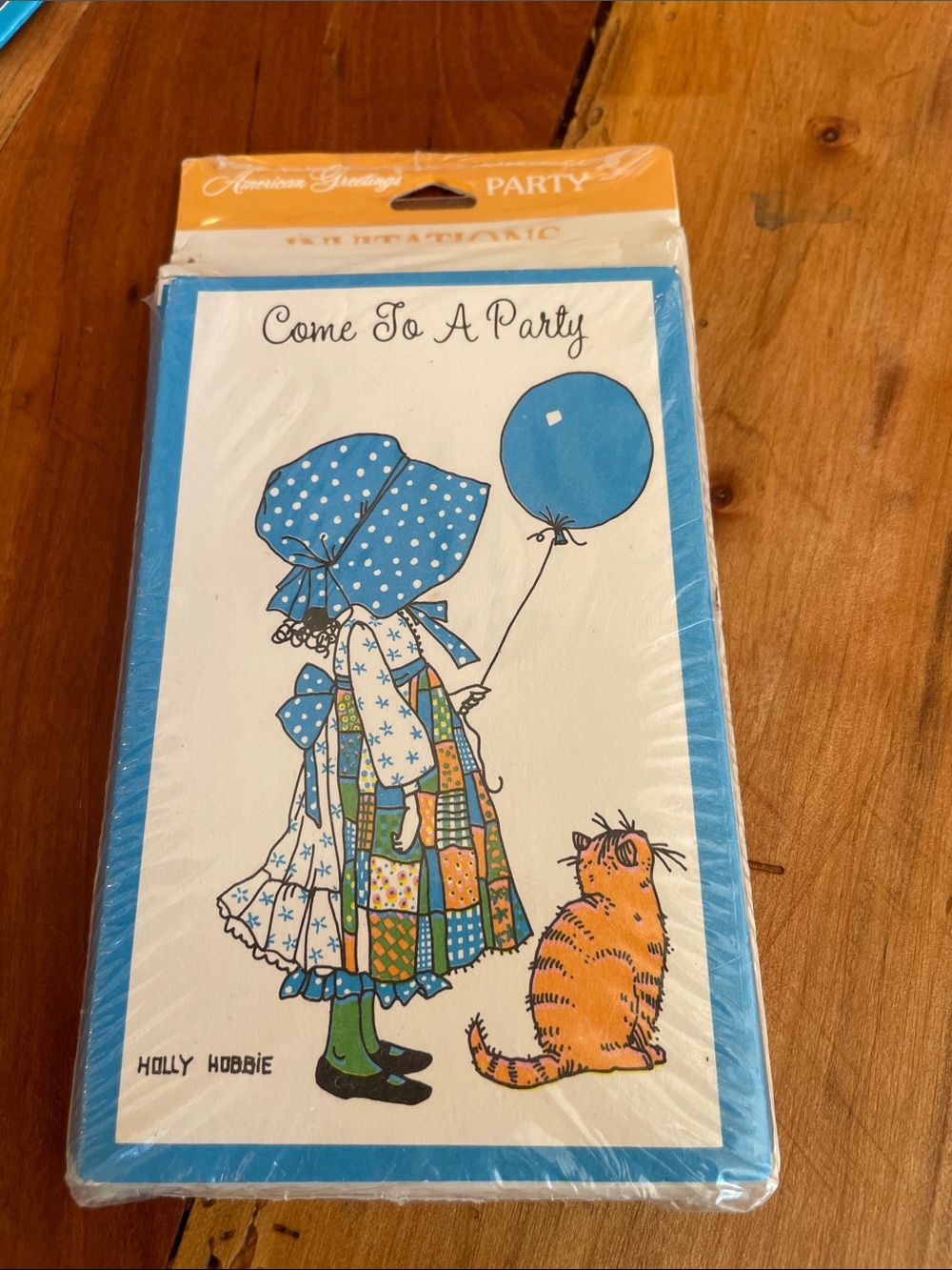 American Greetings Holly Hobbie Blue Balloon Party Invitations